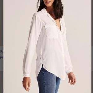 White oversized button up from Abercrombie